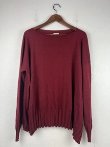 Planet by Lauren G Pima Cotton U-Bootneck Rib Sweater in Red One Size Capsule - Bild 1 von 7