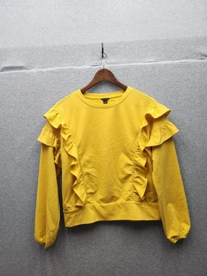 Sudadera Ann Taylor amarilla con volantes para mujer S Foto 1 de 4