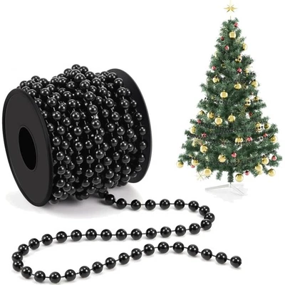 Weihnachtsbaum Perlenkette Perlengirlande Dekoration Schmuck Silber 8m 8mm - Bild 1 von 2
