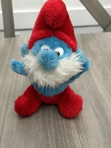 De colección 1981 Papa Pitufo Peyo Wallace Berrie & CO. "Juguete de peluche de 8"" sentado" - Imagen 1 de 6