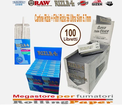 Cartine Rizla Argento Corte Silver Regula + Filtri Rizla Ultra Slim 5.7mm Pocket - Imagen 1 de 4