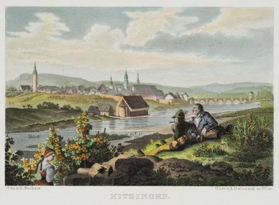 DWORZAK (*1802) nach RICHTER (*1803), Kitzingen, um 1830, Sst. Romantik - Bild 1 von 4