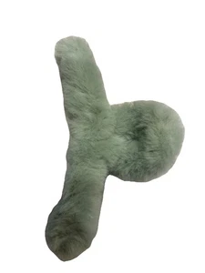 Türkisfarbene Plüsch Haarkrallenspange - Bild 1 von 3