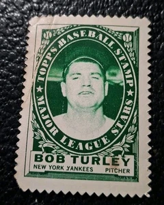 1961 Topps *Bob Turley* Yankees, "sello" usado (#K171) - Imagen 1 de 2