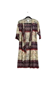 LulaRoe Shirley Draped Collar Short Sleeves Beach Coverup Wrap Cardigan Sz S - Picture 1 of 7