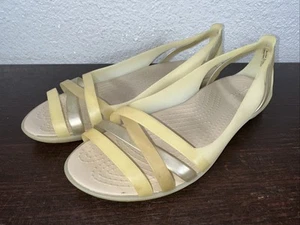 Crocs Isabella Huarache 2 Mujer Talla 10 Zapatos Crema Tostado Jalea Tirantes Sandalias - Imagen 1 de 7