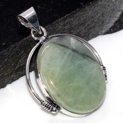 Colgante étnico aguamarina enchapado en plata 925 hecho a mano joyería tamaño 1,8" GW Foto 1 de 3