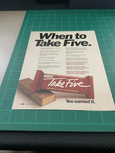 1984 vintage original print ad Hershey’s Take Five Chocolate Candy Bar - Picture 1 of 3