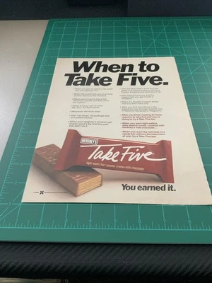 1984 vintage original print ad Hershey’s Take Five Chocolate Candy Bar - Image 1 of 3