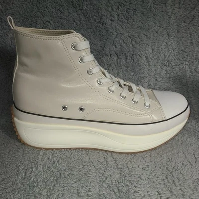 Madden Girl Shoes Womens 11 Winnona Platform Hi Top Sneakers Beige Lace Up - Image 1 of 4