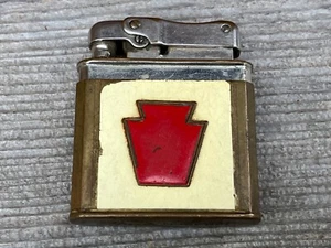 VTG BRASS & RED ENAMEL HELO MONOPOL LIGHTER - Picture 1 of 2