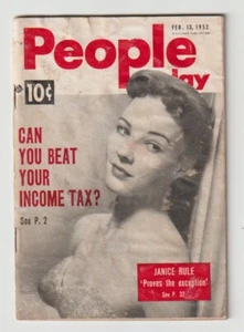 1952 February 13th PEOPLE TODAY Pocket Magazine JANICE RULE - Foto 1 di 2