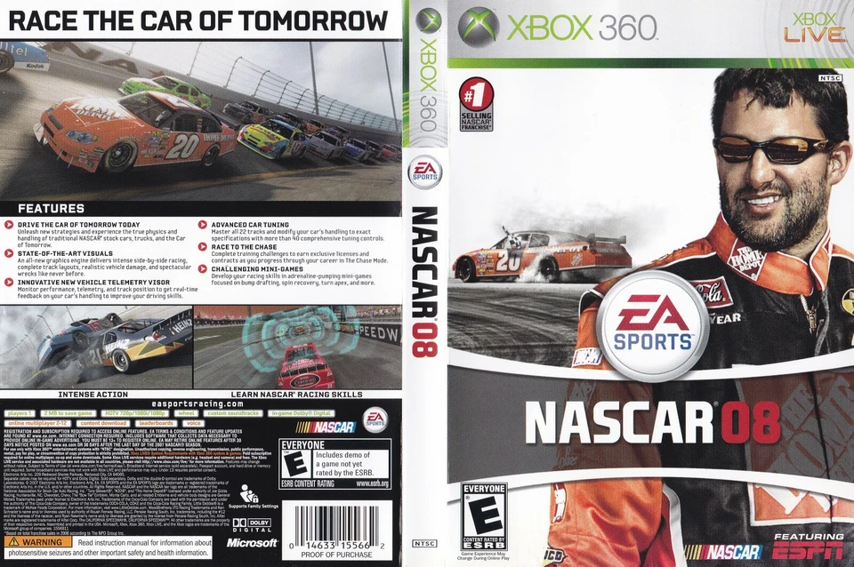 NASCAR 08 (Microsoft Xbox 360 Live, 2007) *NO MANUAL* - Image 1 of 1