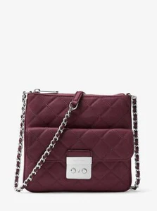 Michael Kors Sloan Medium Quilted-Leather Crossbody Bag - Plum - 30F6ASLM2L-633 - Picture 1 of 1