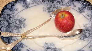 RAREST PAIR BIG ANTIQUE COMPLETELY STERLING SILVER SERVING TONGS c.1875 229g - Picture 1 of 23
