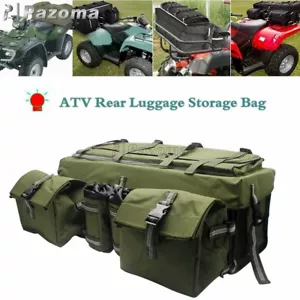 ATV Rear Seat Rack Cargo Storage Trunk Box Luggage Pack Bag For Polaris Can-Am - Picture 1 of 10