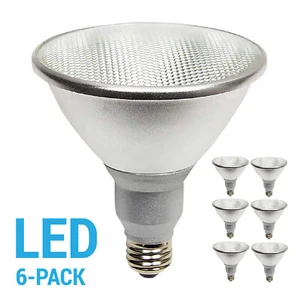 6 Pack LED PAR38 17 Watt =90W Medium E26 Base Dimmable Flood 3000K Soft White - Picture 1 of 4