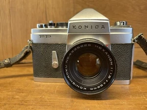 Near Mint Konica FP Silver SLR Film Camera Hexanon 52mm F/1.8 Lens From Japan - Picture 1 of 18