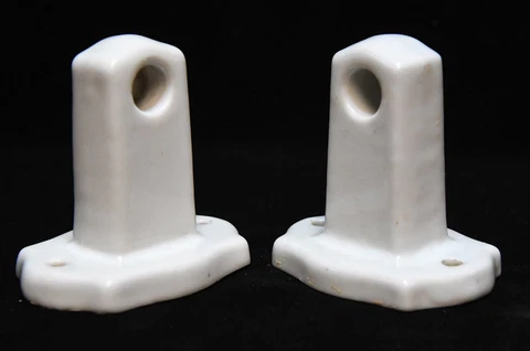 VINTAGE CERAMIC PORCELAIN TOWEL BAR SUPPORTS  ARCHITECTURAL SALVAGE #1 Cover