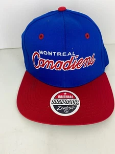 Vintage Montreal Canadiens NHL Adjustable Hockey Hat Blue + Red Zephyr Snapback - Picture 1 of 5
