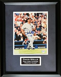 David Wells framed signed inscribed 8x10 photo MLB New York Yankees PSA COA