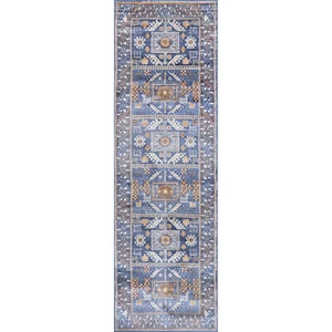 nuLOOM Vintage Vintage Lorena Tribal Area Rug in Blue - Picture 1 of 5