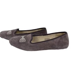 UGG Australia Shearling Lined Suede Flats Size 11 Lavender Purple Rhinestone Bow - Picture 1 of 7