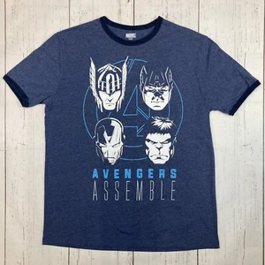 ⚡️Marvel Avengers Assemble T-Shirt size L Blue Crew Neck Short Sleeve Hulk - Picture 1 of 7