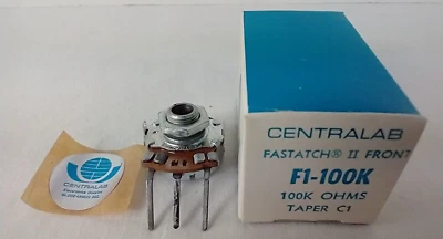 Centralab Fastatch II Delantero F1-100K Potenciómetro Cónico C1 Nuevo de Lote Antiguo Foto 1 de 4