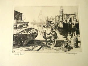 Lionel Barrymore Purdy's Basin Harbor Druck Lithographie Talio-crome - Bild 1 von 7