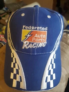 FEDERATED AUTO PARTS SMP RACING BASEBALL CAP HAT - BLUE w/CHECKERED FLAG NWoT - Picture 1 of 4