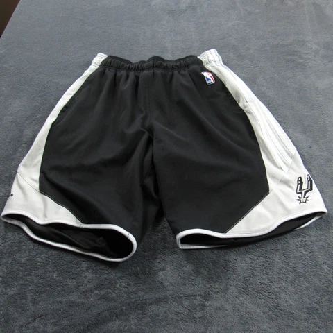 San Antonio Spurs Shorts Mens Medium Black Gray NBA Basketball Pull On Adidas Cover