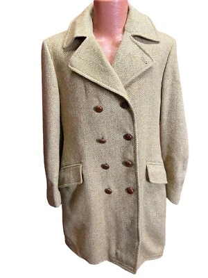 Abrigo McGregor Talla 38 Para Hombre S De Colección Años 70 Tweed Lana Espiga Doble Pecho Forrado Foto 1 de 4