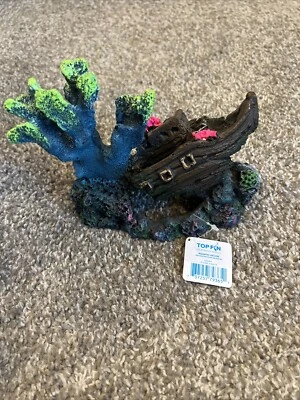 Top Fin Underwater Worlds Sunken Pirate Ship Fish Aquarium Aquatic Decor NWT - Image 1 of 4