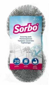 Paquete de 2 piezas de fregadoras de alambre de acero inoxidable de alta calidad Sorbo a prueba de óxido - Imagen 1 de 2