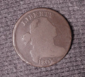1807 Draped Bust Large US Cent reverse rotated 180 degrees - Picture 1 of 3