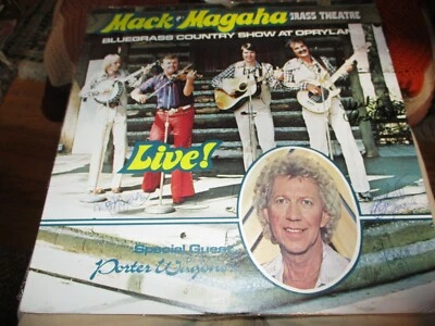 Sealed & Signed 70s MACK MAGAHA Live! W/Porter Wagoner LP Private Bluegrass - Image 1 of 4