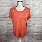 Icebreaker Cool Lite Women's Short Sleeve Shirt Top Size XL Orange Wool Blend