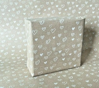 Wrapping Paper White Hearts Print 50CM Wide Eco Friendly, 100% Recycled Kraft | - Image 1 of 3