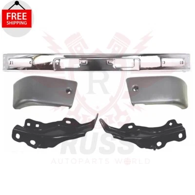 New Front Bumper Chrome+ Bumper Brackets Bumper End Fits 1984-1987 Toyota Pickup Foto 1 de 4