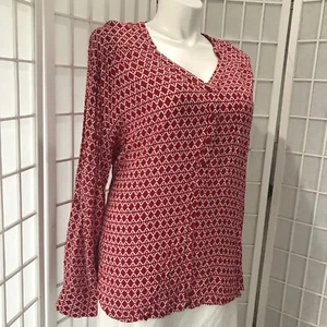Damenpullover Bluse Faded Glory 18W/20W rosa rot Rautenmuster - Bild 1 von 9
