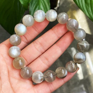 12.5mm Natural Black Sunstone Strong Light Crystal Beads Bracelet C114 - Picture 1 of 8