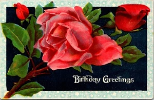 Birthday Greetings Rose Postcard - Picture 1 of 2