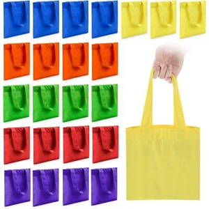 24 Pcs Mini Tote Bag Blank Canvas Tote Bags Reusable Grocery Bags DIY Sacks G... - Picture 1 of 7