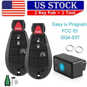 2 For Remote Key Fob GQ4-53T + Programmer 2013 - 2017 Dodge RAM 1500 2500 3500 - Picture 1 of 8