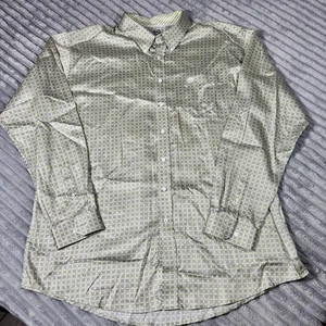 Cinch Herren Classic Fit Hemd mit Knöpfen Langarm Weiß Grün Geo Print 2XL - Bild 1 von 12
