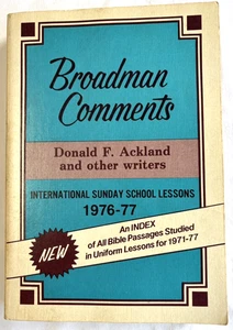 Broadman Comments, 1976-77 by Donald F. Ackland VINTAGE uniform bible lessons - Picture 1 of 6