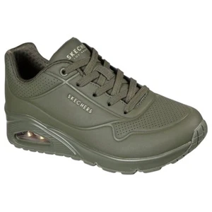 Womens Skechers Uno - Stand On Air Olive Lace Up Sneaker Shoes - Picture 1 of 6