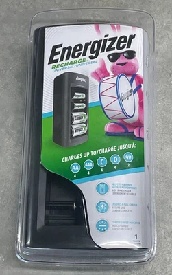 Energizer Recharge Black Universal (AA/AAA/4C/4D/9V) Battery Charger Pack - New - Image 1 of 4
