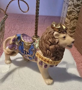 Vintage Lenox Carousel Ornament Lion Christmas Animal Collection 1989 Original  - Picture 1 of 5